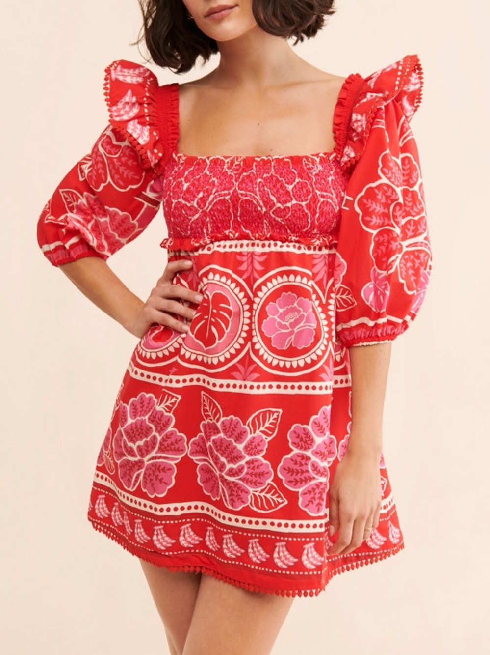 Farm Rio Summer Sunrise Mini Dress Size XS